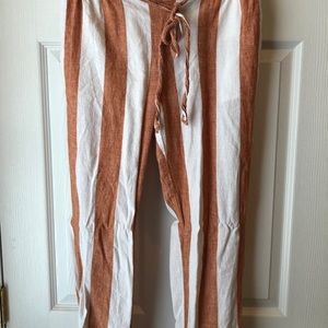 Orange / white striped pants tie belt